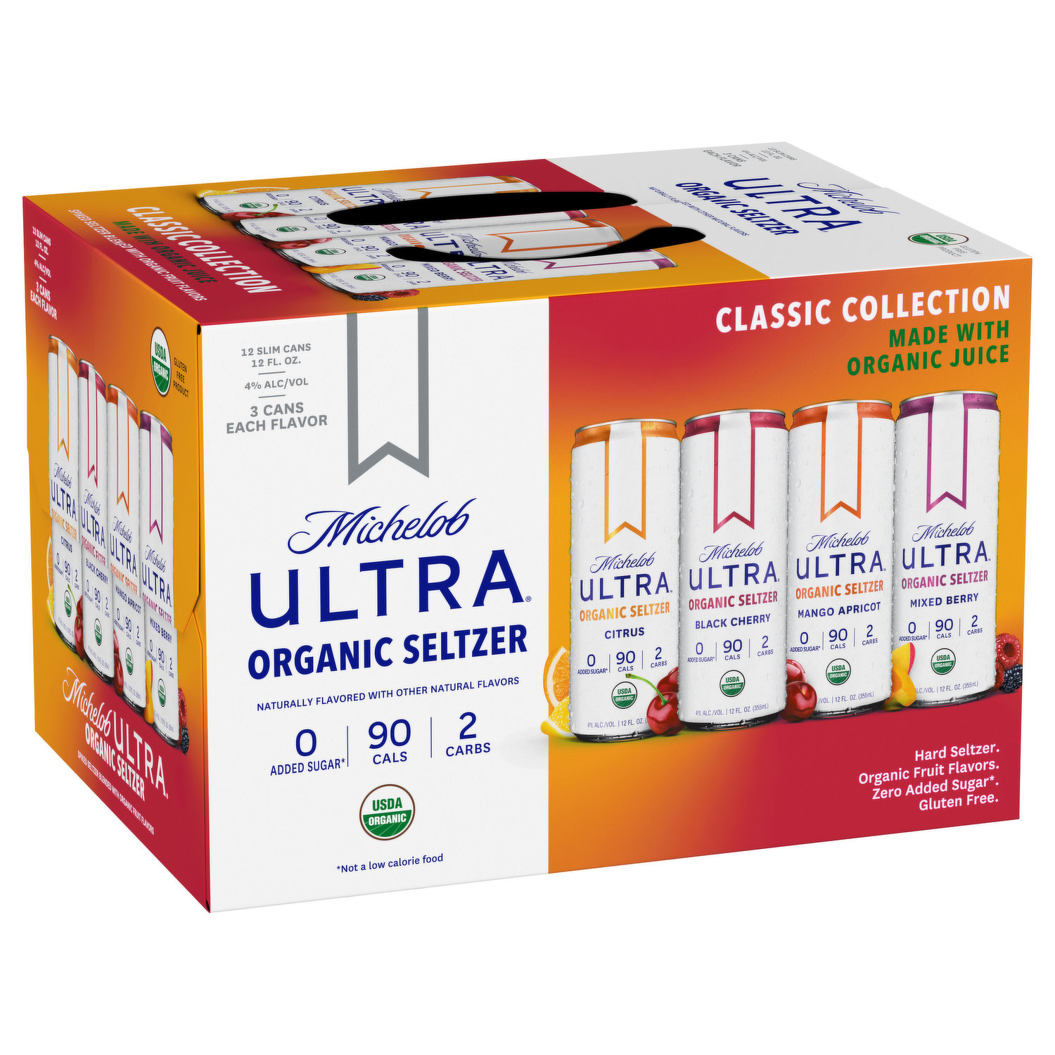 Michelob Ultra Organic Seltzer Variety Pack Classic Collection ...